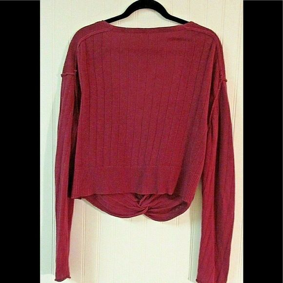 Free Prople crop sweater magenta large - Picture 3 of 5